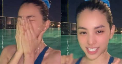 Tiểu Vy khoe clip bể bơi nhưng có thứ còn gây chú ý hơn cả bikini