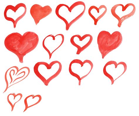 15 Red Watercolor Heart PNG Transparent OnlyGFX