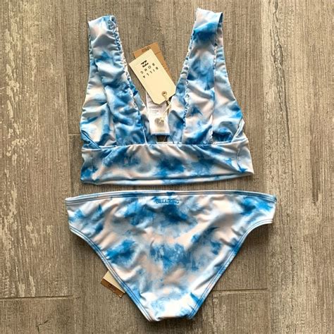 Billabong Swim Billabong Bleached Blue Plunge Lowrider Bikini Set Poshmark