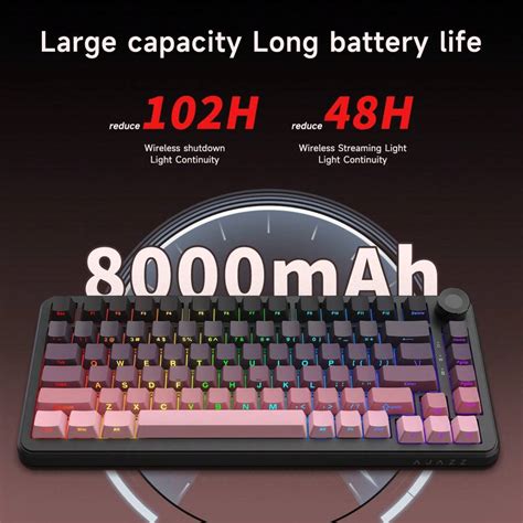 Ajazz Ak Max Plus Three Mode Hot Swappable Key Side Engraved Mechanical Keyboard Rgb With