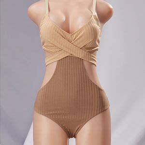 Only Swim Fans Swim Nwt Ribbed Two Tone Nude Adjustable One Piece Swimsuit Sizes Sxl Poshmark