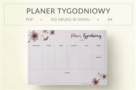 Planery Do Druku Organizery I Kalendarze Pdf Ogarniamsie Pl