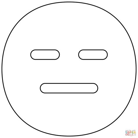 Expressionless Face Emoji Coloring Page Free Printable Coloring Pages
