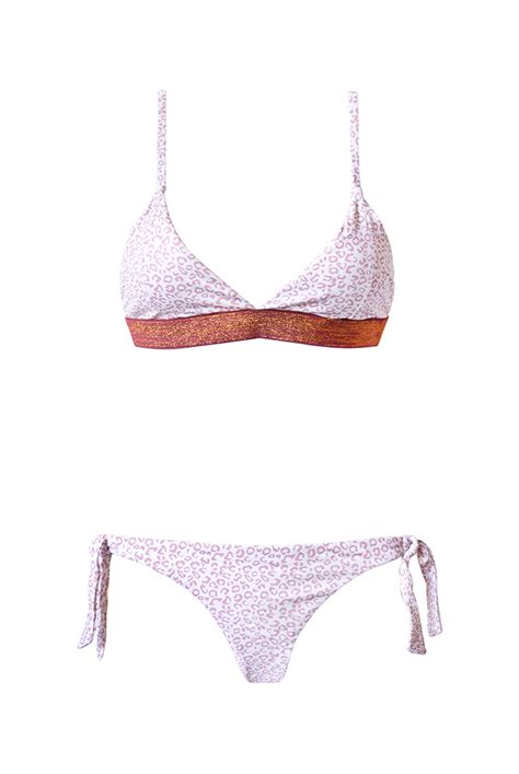 Bikini Triangulo Fijo Microfibra Leopardo Rosa Cottoncrown