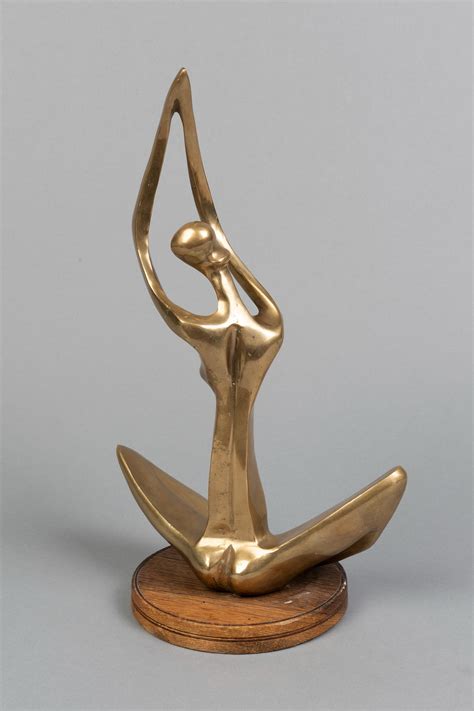 Lot Mid Century Modern Brass Female Nude Maquette