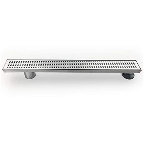 Neodrain 24 Inch Offset Side Outlet Linear Shower Drain With Quadrato