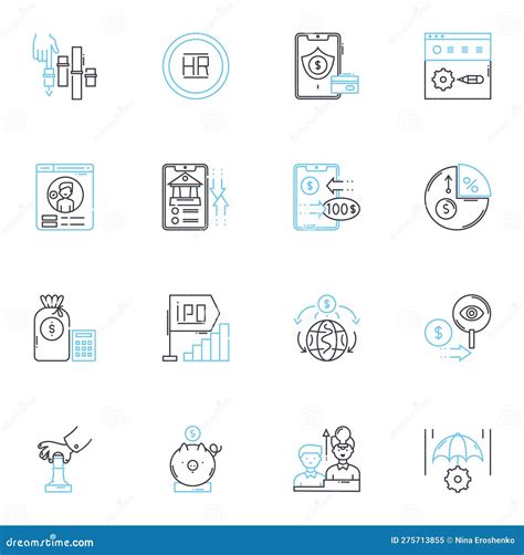 Firm Gains Linear Icons Set. Profits, Earnings, Growth, Revenue ...