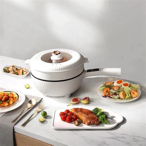 Pue Multi Electric Cooking Pot Cooker L Electric Hot Pot With Stay Cool Handle Multi Cooker