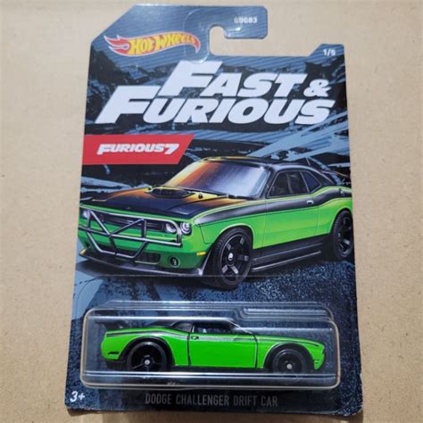 Jual Hot Wheels Kemasan Jelek Dodge Challenger Drift Car Fast Furious Black Green
