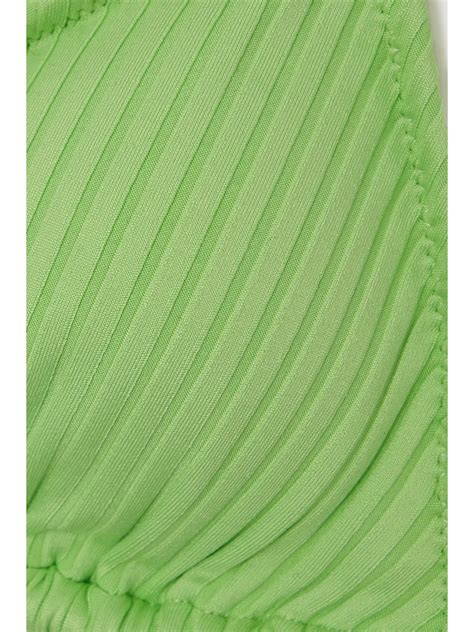 MELISSA ODABASH Miami Embellished Ribbed Triangle Bikini Top NET A PORTER