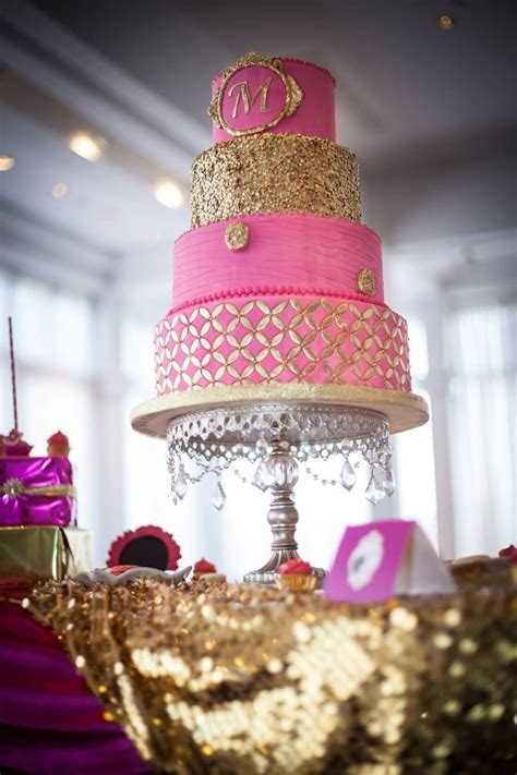 Pink And Gold Wedding Cake 2512494 Weddbook