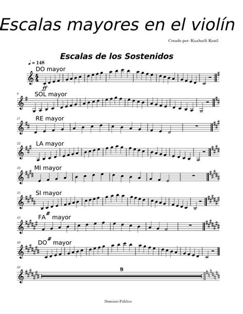 Escalas Mayores en el Violín Music lessons Learn music Sheet music