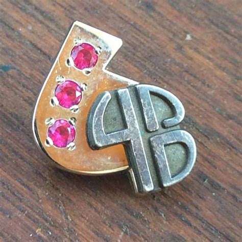 Vintage Sterling Silver 925 Lapel Pin Stones Pink Rhinestones Vintage