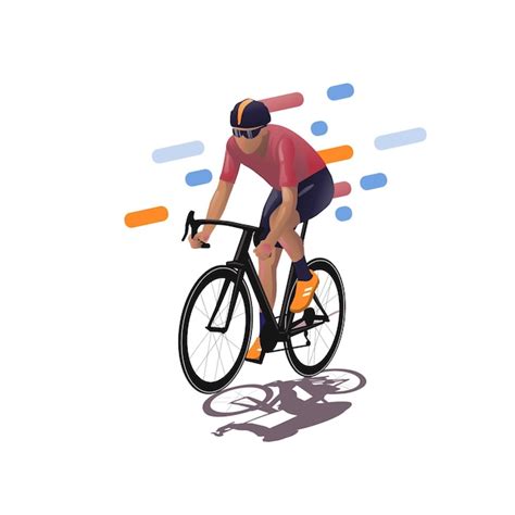 Homem Andando De Bicicleta Ilustra O De Esporte Vetor Premium