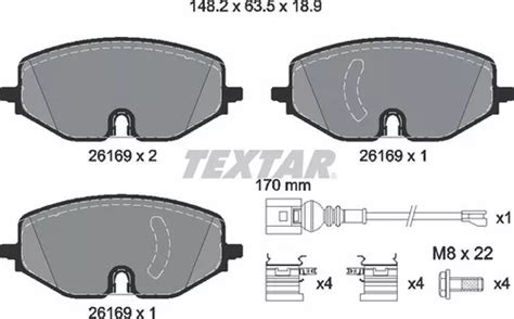 Balatas Delanteras Textar Vw T Cross 2021 2022 2023 C Sensor