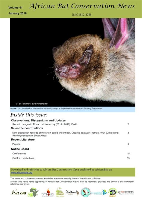 (PDF) Volume 41 African Bat Conservation News · Download and subscribe ...