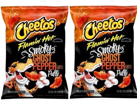 Amazon Cheetos Flamin Hot Smoky Ghost Pepper Flavored Puffs Oz Bag Pack