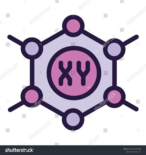 Xy Genome Icon Outline Vector Genetic Dna Gene Royalty Free Stock