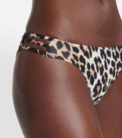 Leopard Print Bikini Bottoms In Multicoloured Ganni Mytheresa