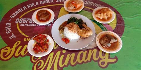 Daftar Harga Menu Delivery Rumah Makan Padang Surya Minang Jaten Solo