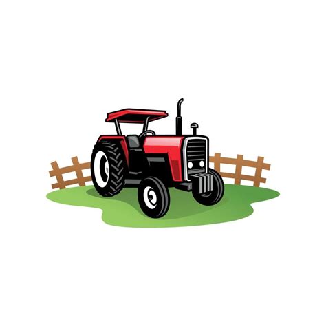 Tracteur Agricole Et Vecteur De Logo D Illustration D Excavation