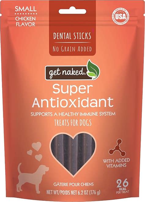 Amazon Get Naked Grain Free 1 Pouch 6 2 Oz Super Antioxidant Dental Chew Sticks Small