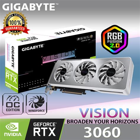 Gigabyte Geforce Rtx 3060 Vision Oc Edition 12gb Gddr6 Atx Pcb Form Pci