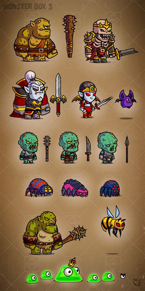 Monster Cartoon Rpg Characters 3 Gamedev Market