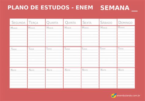 Cronograma De Estudo Modelo