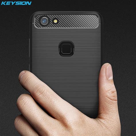 KEYSION Phone Case For BBK VIVO V7 Environmental Carbon Fiber Soft TPU