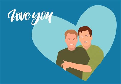 Premium Vector Valentine S Day Gay Couple Vector Illustration