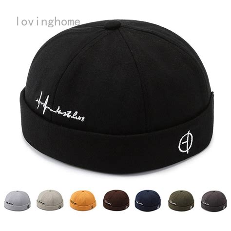 Lr Unisex Letter Docker Cap Hip Hop Brimless Hat Literary Landlord