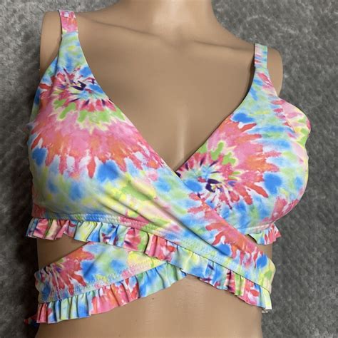 Shekini Swimsuit Top M Women S Criss Cross Bikini Push Up Halter Bandage Wrap Ebay