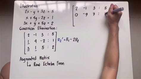 Solving System Of Linear Equations Gaussian Elimination Youtube