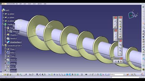 Catia V5 Surface Design Of A Simple Spiral Shaped Part Youtube