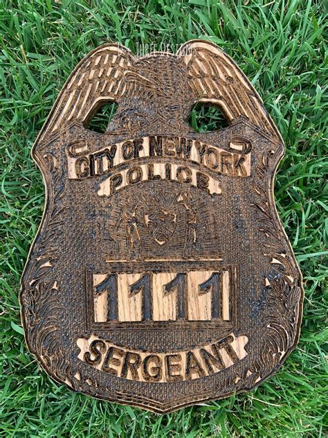 NYPD Sergeant Wooden Police Badge // NYPD Sergeant Police - Etsy