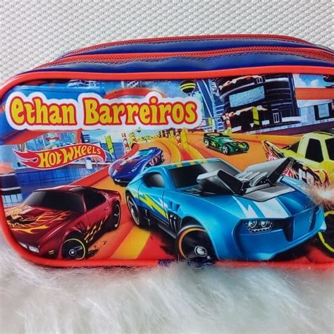 Estojo Escolar Triplo Personalizado Hot Wheels Elo