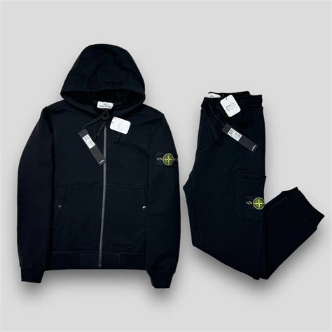 Спортивный костюм Stone Island ZIP HOODIE + PANTS черный купить в ...