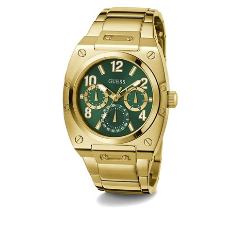 Buy Guess Men Green Round Stainless Steel Dial Analog Watch Gw0624g2