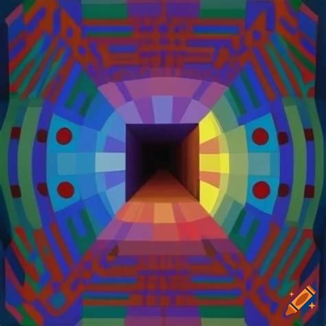 Surrealistic Colorful Architecture By Victor Vasarely On Craiyon