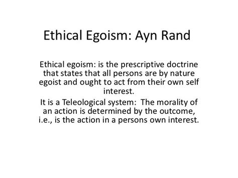 Ethical Egoism