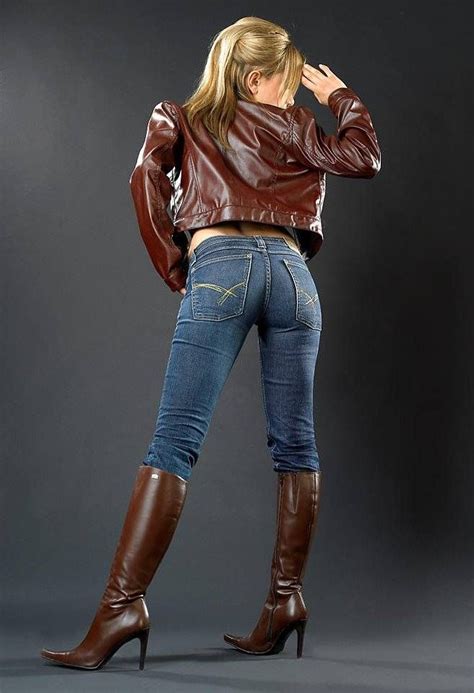 Brown Boots With Leather Jacket And Jeans Biker Pinterest Boots