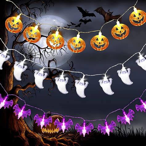 Joyin Halloween String Lights Decorations 197ft 30 Led Battery Operated Ghost Pumpkin 3d