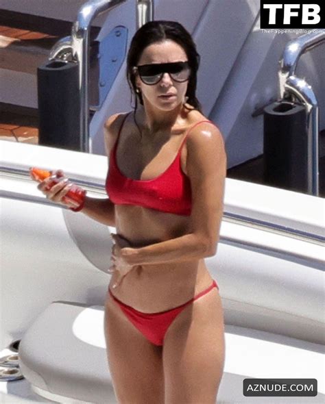 Eva Longoria Sexy Seen Showcasing Her Stunning Figure And Ass Crack In A Red Bikini On Holiday