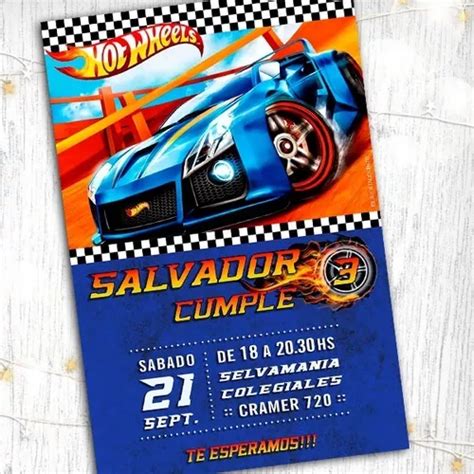Hot Wheels Cumpleaños Invitacion Digital en venta en Capital Federal Capital Federal por sólo