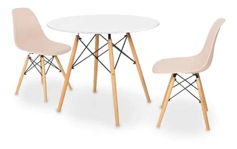 Kit Mesa Jantar Eiffel Cm Branca Cadeiras Eiffel Cor Nude Mercadolivre