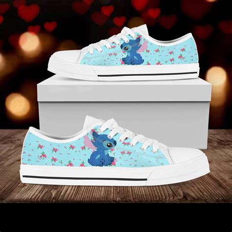 Stitch Lowtop Pattern Shoes Lilo Stitch Canvas Shoes Disney Etsy