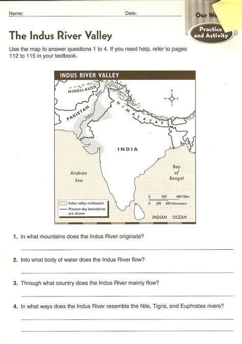 Indus Valley Worksheet Reading