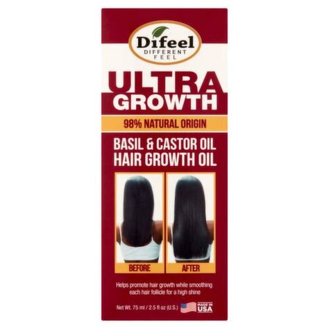 Difeel Ultra Growth Basil And Castor Hair Growth Oil 25 Fl Oz The