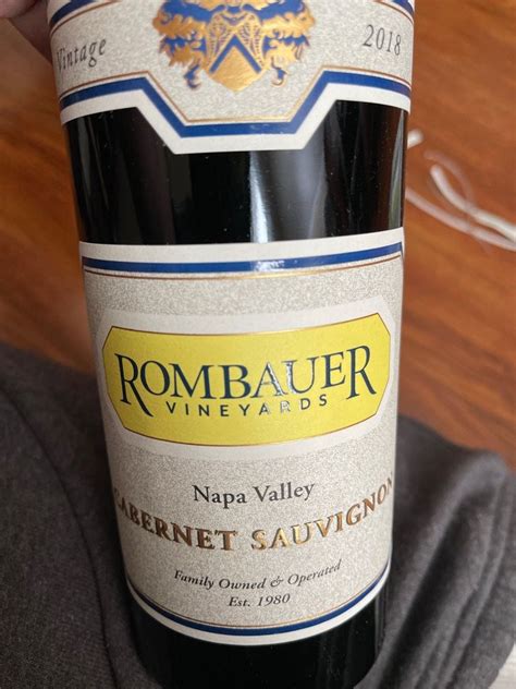 Rombauer Vineyards Cabernet Sauvignon Napa Valley Usa California